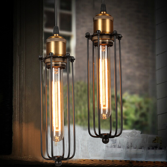 Avtoit | Industrial Pendant Light in Retro Design – Vintage Hanging Lamp with Metal Grid