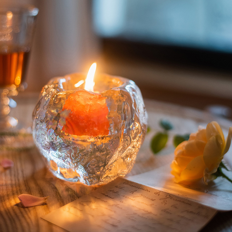 Avtoit | Glass Tealight Holder – Decorative Candle Holder made of Clear Glass for Cozy Lighting