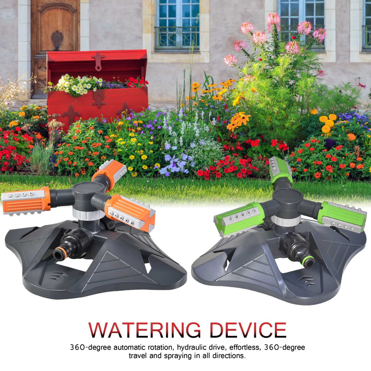 Avtoit | Rotatable Garden Sprinkler with 3 Nozzles – Efficient Watering Sprinkler for Lawns and Gardens