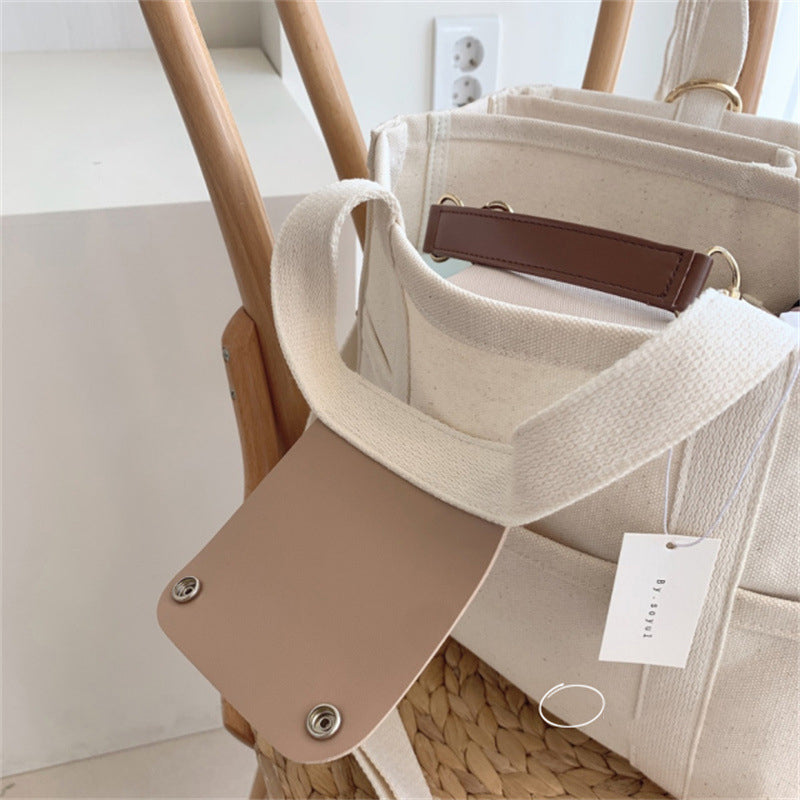 Avtoit | Solid Color Canvas Shopper Bag