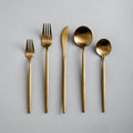 Avtoit | Minimalist Flatware Set – 20-Piece Titanium-Coated Stainless Steel Cutlery | Modern Matte Finish for Elegant Dining