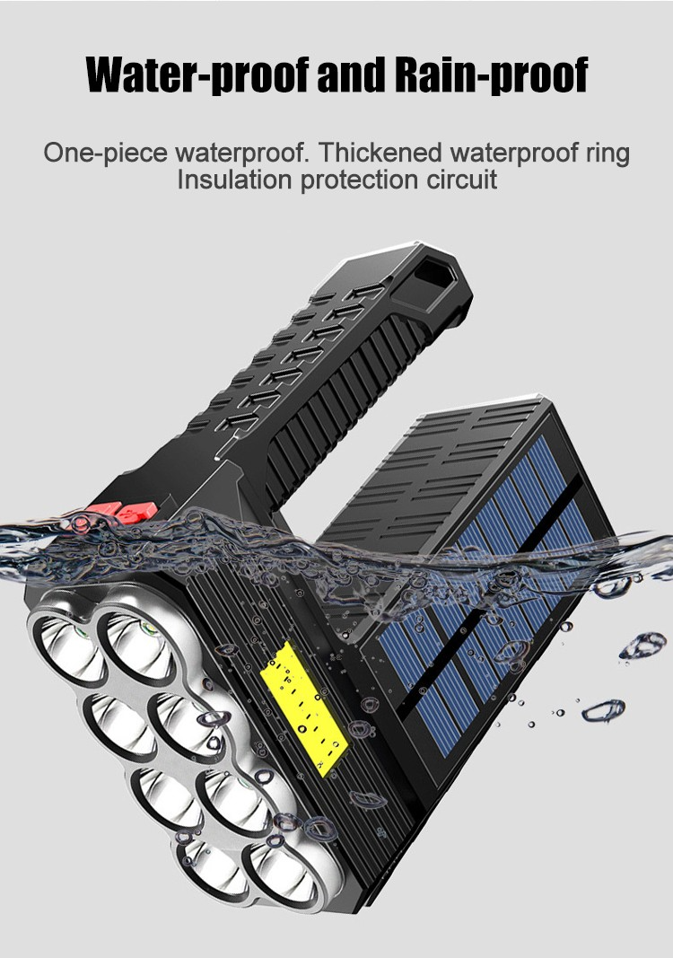 Avtoit | Solar LED Flashlight – Waterproof, powerful handheld spotlight with lithium battery