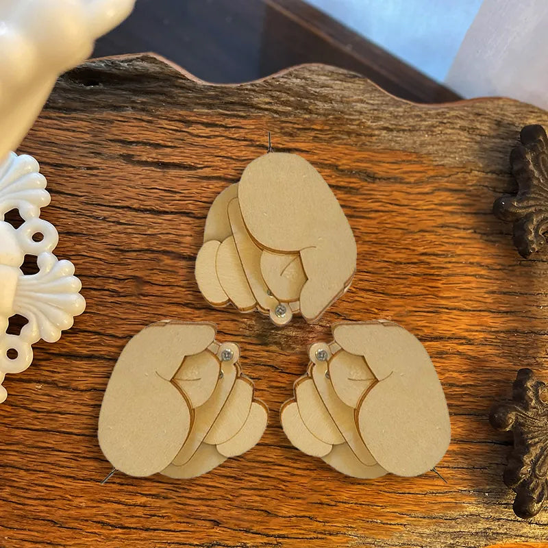 Avtoit | Funny Wooden Finger Brooch