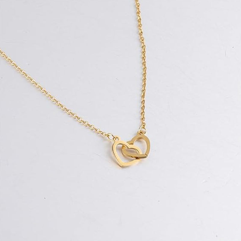 Avtoit | Two Hearts Necklace with Rotating Rose Gift Box