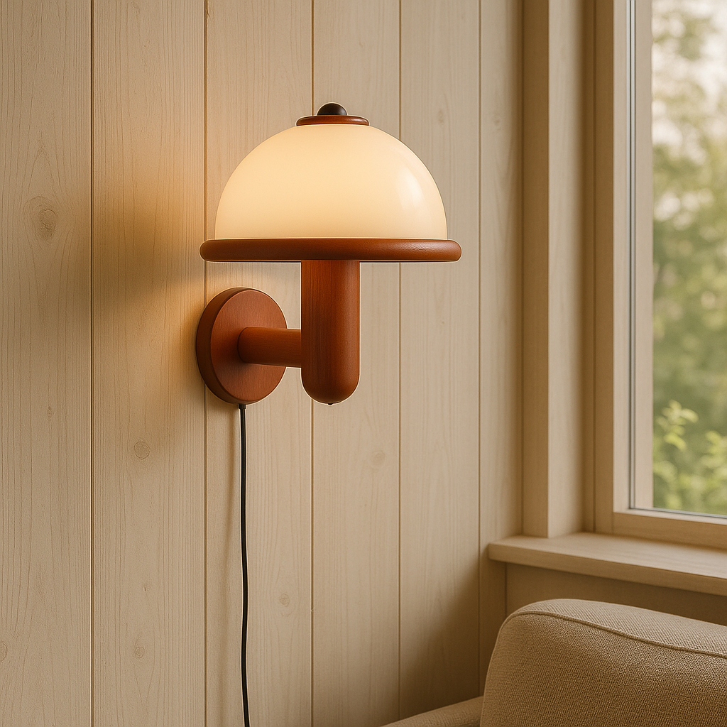 Avtoit | NordShroom | Wooden Wall Lamp in Scandinavian Mushroom Style