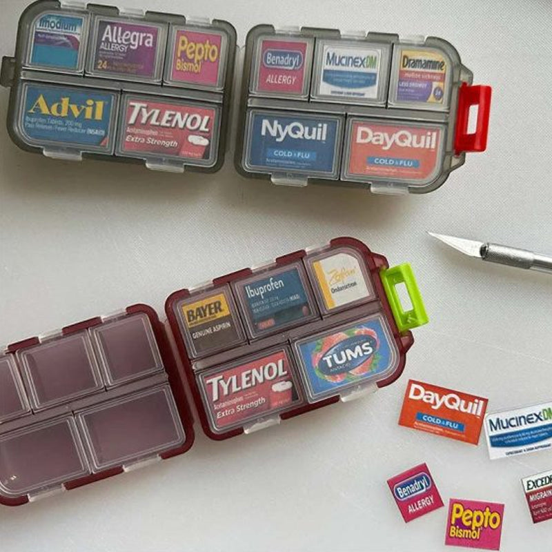 Avtoit | Travel Pill Organizer Box (161 Labels for Customization)