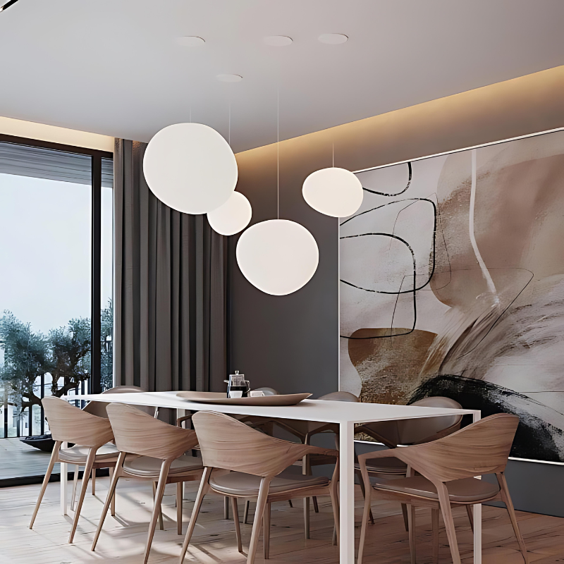 Avtoit | GloStone | Elegant Glass Pebble Pendant Light