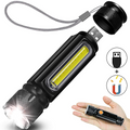 Avtoit | USB Rechargeable Magnetic Flashlight – LED Emergency Light with Magnet and Carry Strap