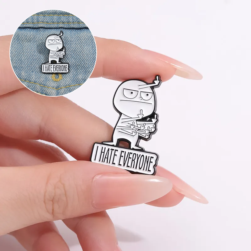 Avtoit | I HATE ALL funny brooch