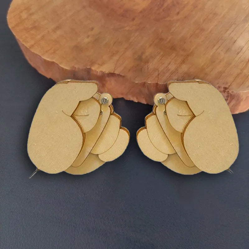 Avtoit | Funny Wooden Finger Brooch