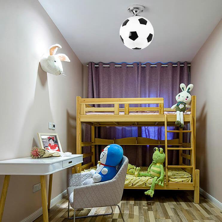 Avtoit | SportLume Creative Ceiling Light | Basketball & Football Design | Semi-Mount | Glass Lamp