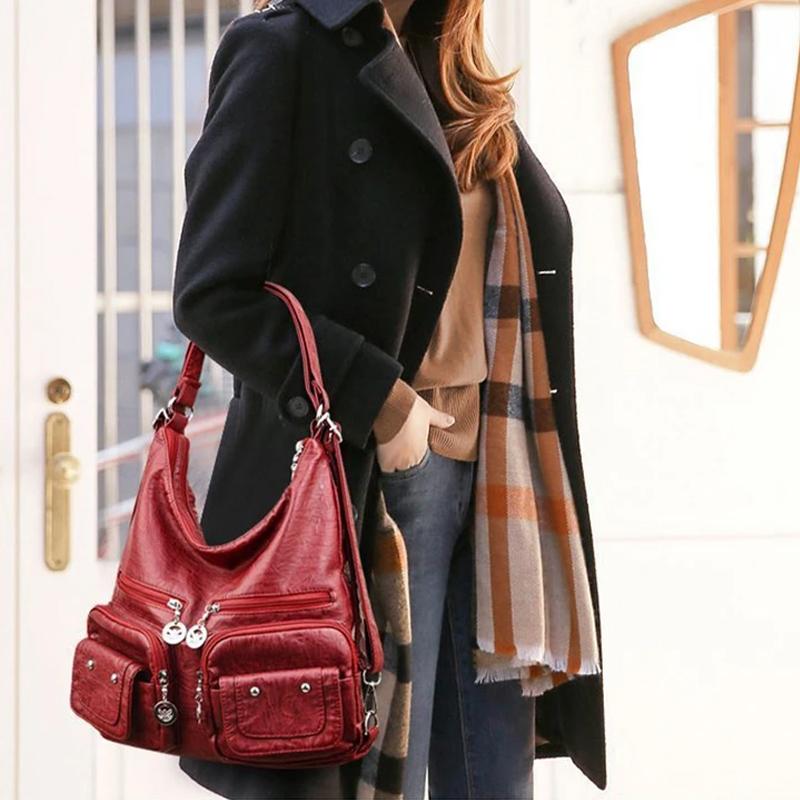 Avtoit | Multi-Pocket Vintage Shoulder Bag