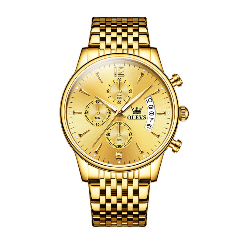 Avtoit | Luxury Gold Three-Eye Chronograph Dial Automatic Mechanical Watch