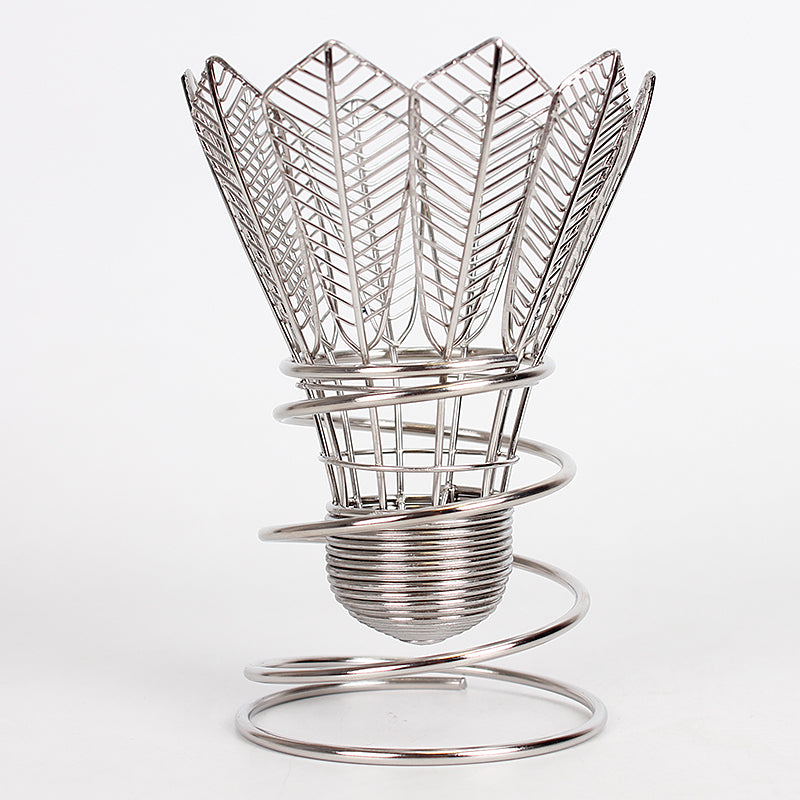 Avtoit | Creative Stainless Steel Badminton Shaped Pen Holder, for Home, Office and Gifts
