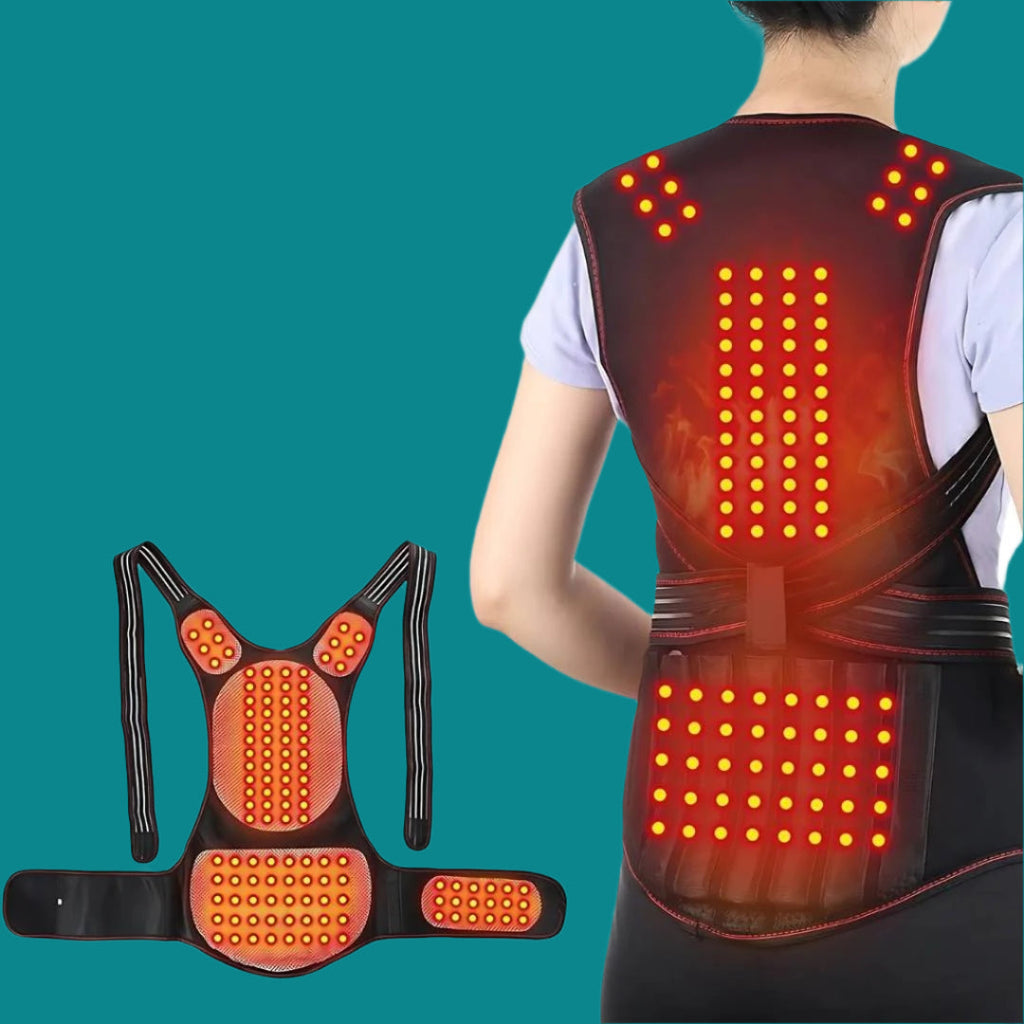 Avtoit | Self-Heating Back Support Brace | Adjustable Heated Posture Corrector for Back Pain Relief & Improved Posture