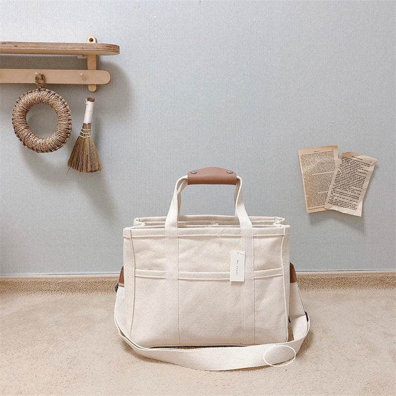 Avtoit | Solid Color Canvas Shopper Bag