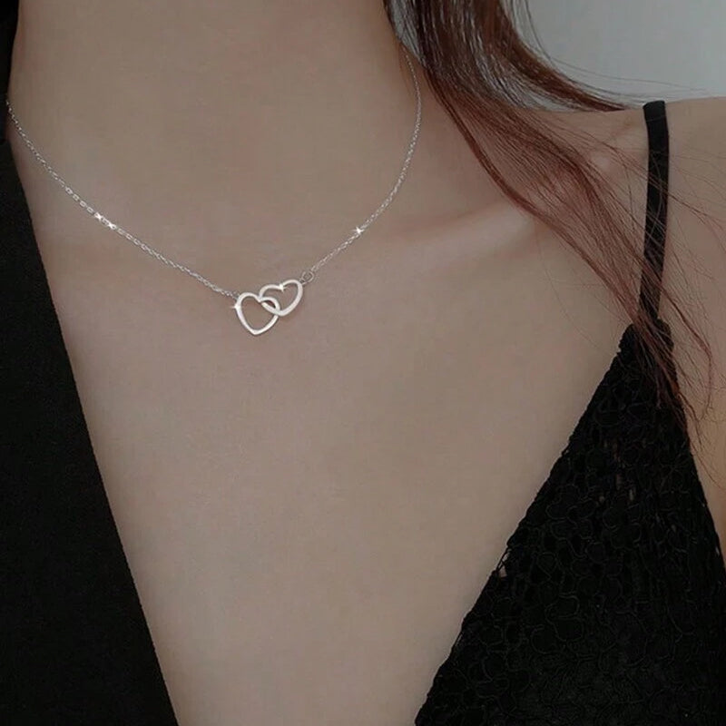 Avtoit | Two Hearts Necklace with Rotating Rose Gift Box