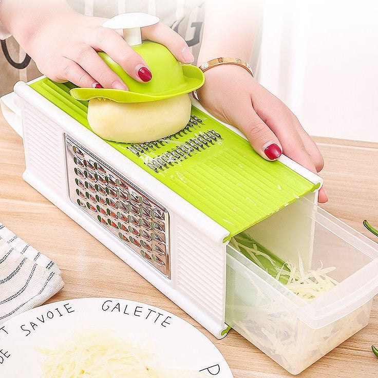 Avtoit | Multifunctional Vegetable Cutter, Chopper, Grater & Slicer, with 4 Types of Blades & A Storage Box, for Easy Food Preparation