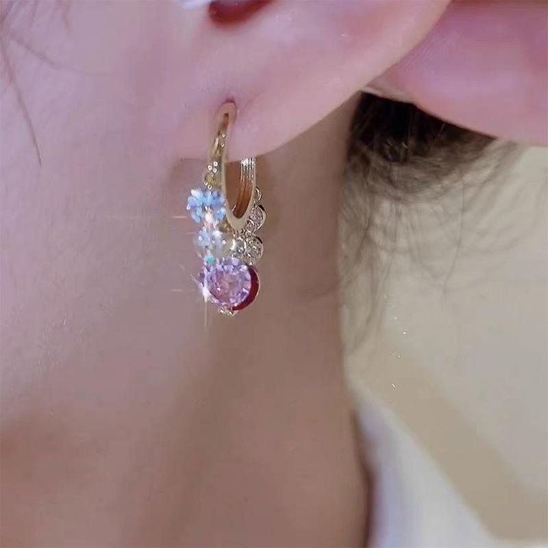 Avtoit | Gold Glitter Colorful Zircon Earrings