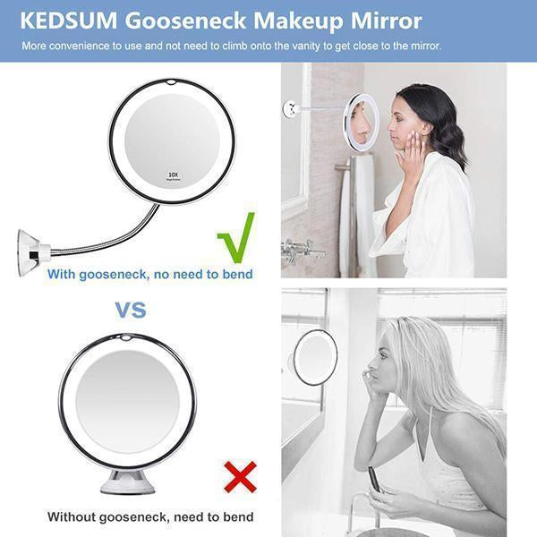 Avtoit | 10x magnification LED illuminated makeup mirror