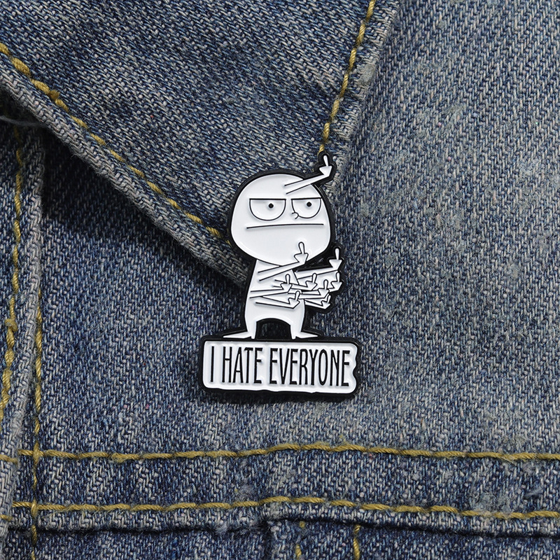 Avtoit | I HATE ALL funny brooch