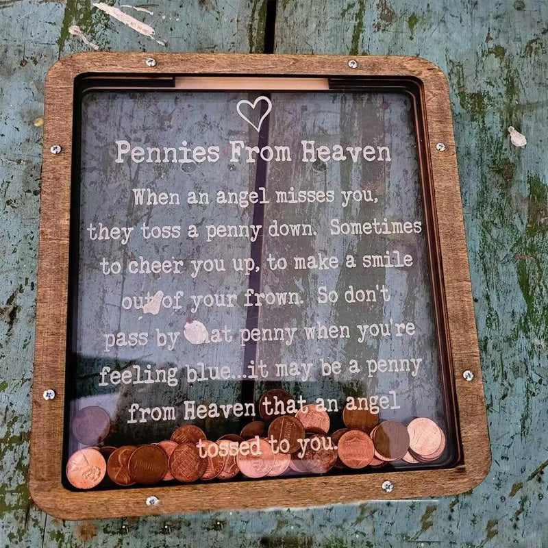 Avtoit | Pennies from Heaven Bank, Wooden Piggy Bank