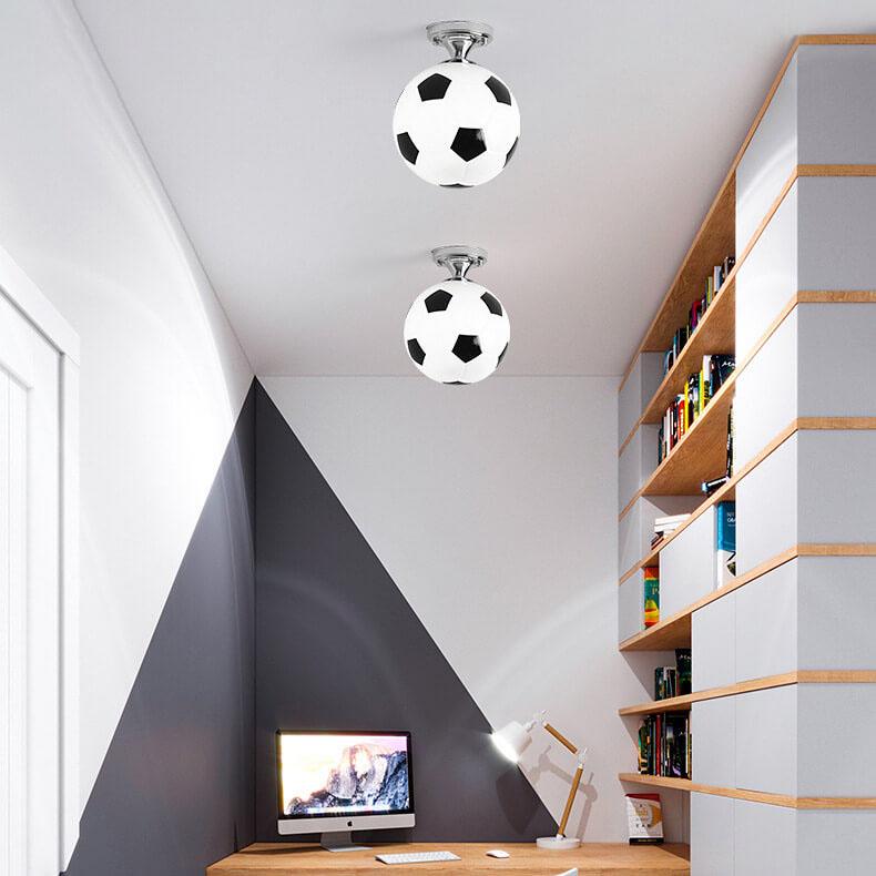 Avtoit | SportLume Creative Ceiling Light | Basketball & Football Design | Semi-Mount | Glass Lamp