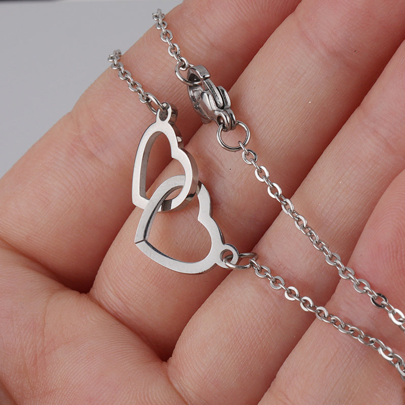 Avtoit | Two Hearts Necklace with Rotating Rose Gift Box