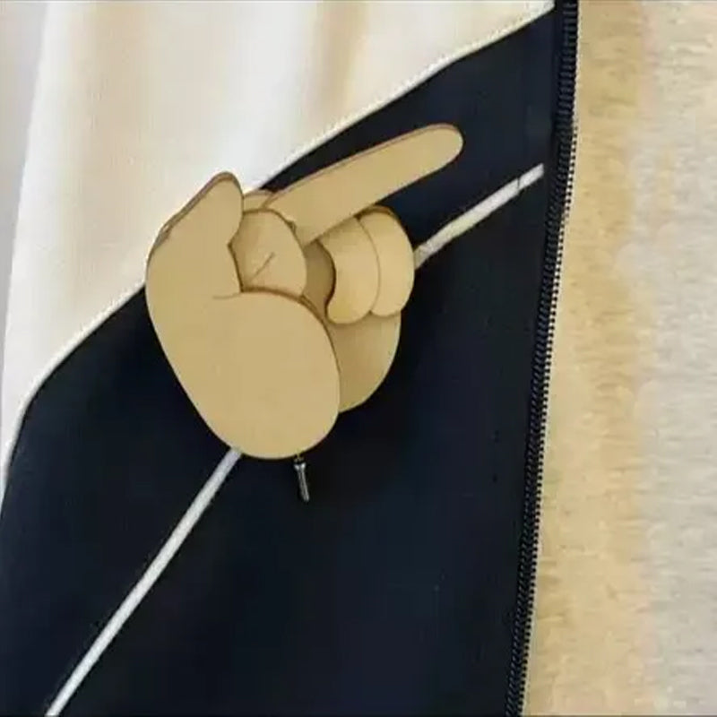 Avtoit | Funny Wooden Finger Brooch
