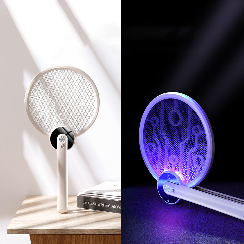 Avtoit | Portable Foldable 2-in-1 Electric Mosquito Swatter with Ultraviolet Mosquito Trap Lamp, Rechargeable Design and Dense Net, for Indoor, Outdoor and Office
