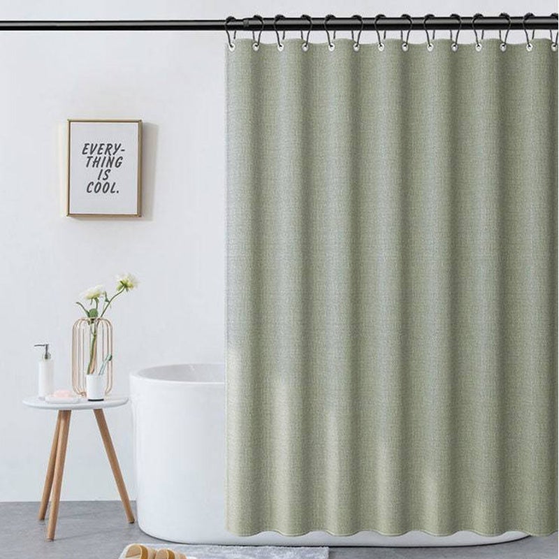 Avtoit | Light green linen shower curtain