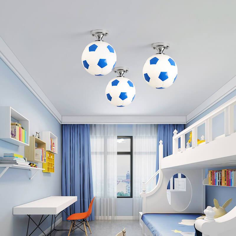 Avtoit | SportLume Creative Ceiling Light | Basketball & Football Design | Semi-Mount | Glass Lamp