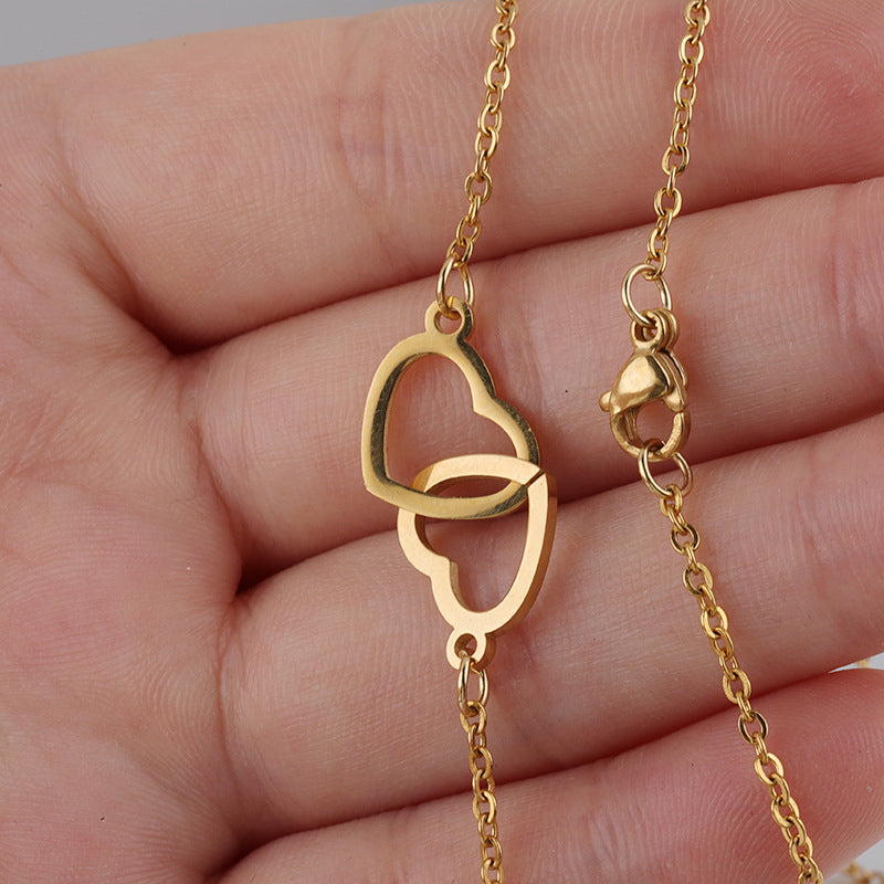 Avtoit | Two Hearts Necklace with Rotating Rose Gift Box