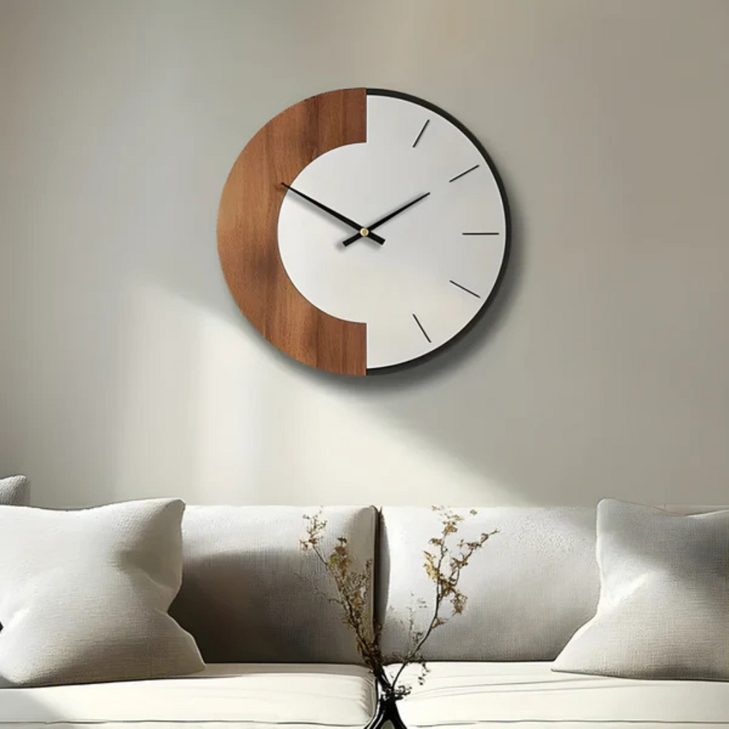Avtoit | Oud – Large Wooden Wall Clock | Silent Modern Home Décor
