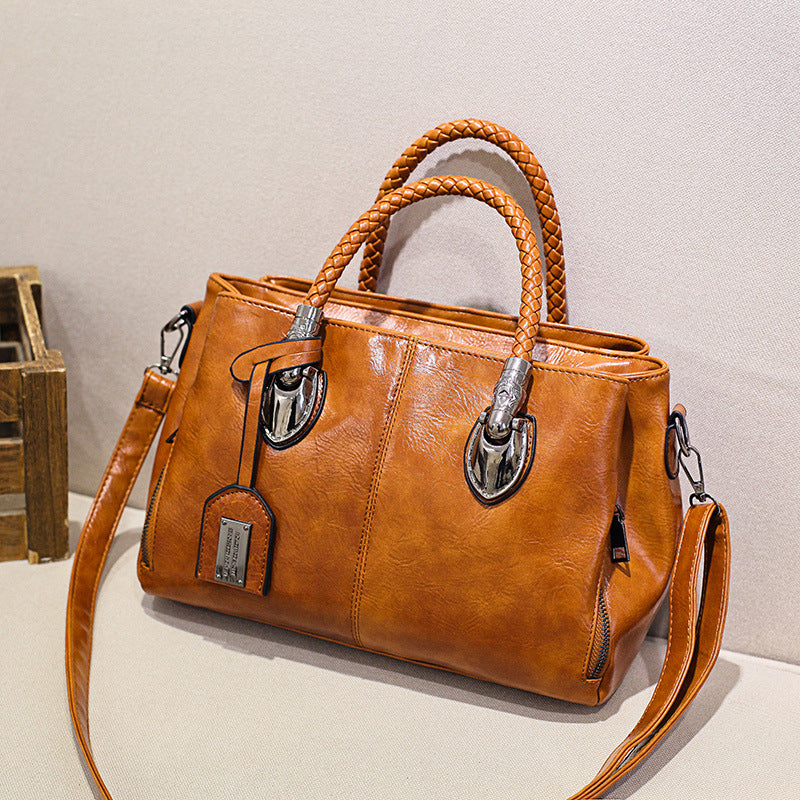 Avtoit | New handbags made of oil wax leather Boston, large tote bag made of soft leather
