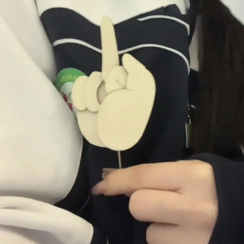 Avtoit | Funny Wooden Finger Brooch