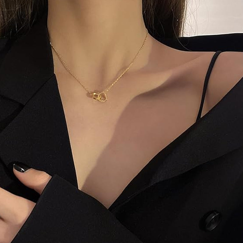 Avtoit | Two Hearts Necklace with Rotating Rose Gift Box