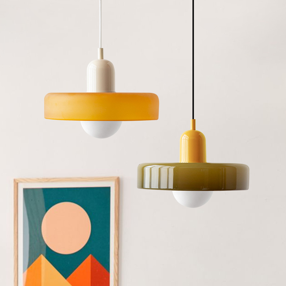 Avtoit | Coloured Glass Pendant Light – Elegant Bauhaus-Style Hanging Lamp for Living Room & Dining Area
