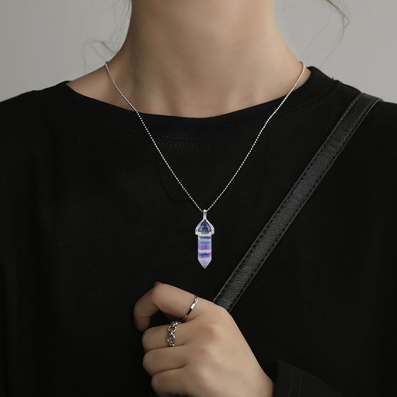Avtoit | Rainbow Fluorite Pendant Necklace