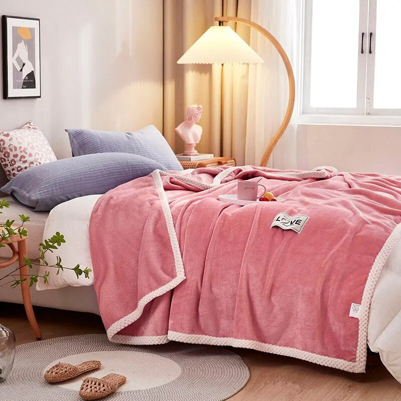 Avtoit | Flannel Fleece Snuggle Blanket in Pink