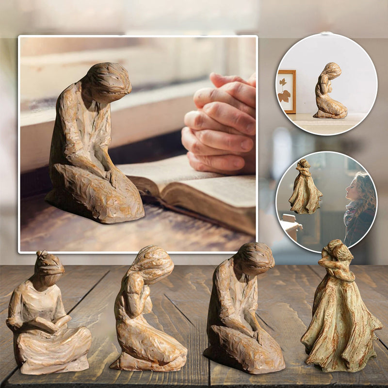 Avtoit | Sweet Hour of Prayer, beautiful hand-cast inspiring sculpture of a praying woman