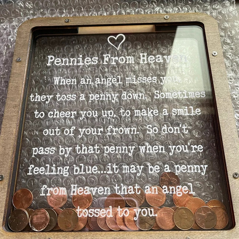 Avtoit | Pennies from Heaven Bank, Wooden Piggy Bank