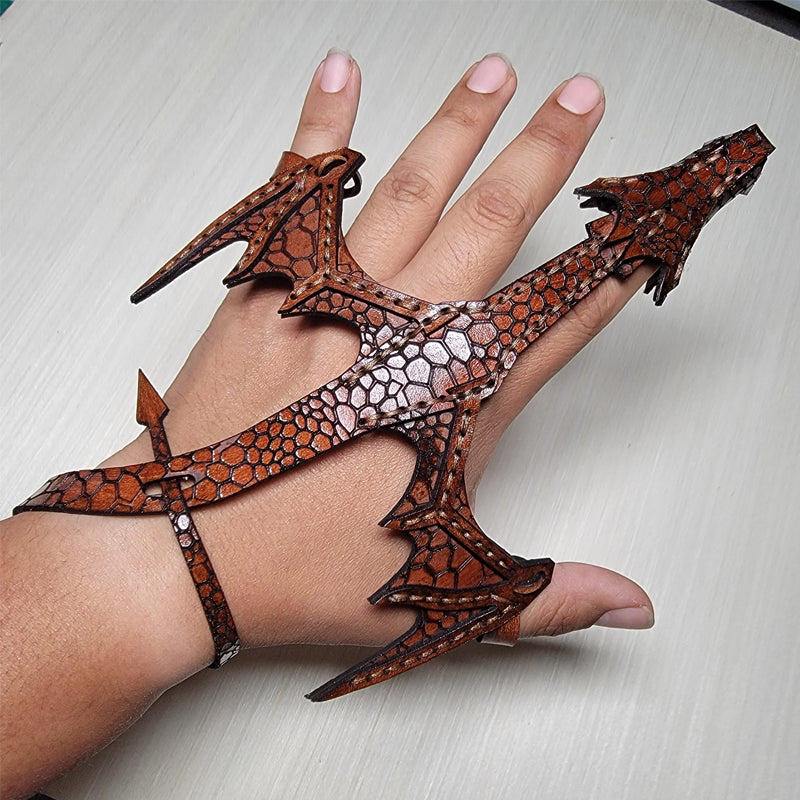 Avtoit | Leather Hand Dragon Bracelet