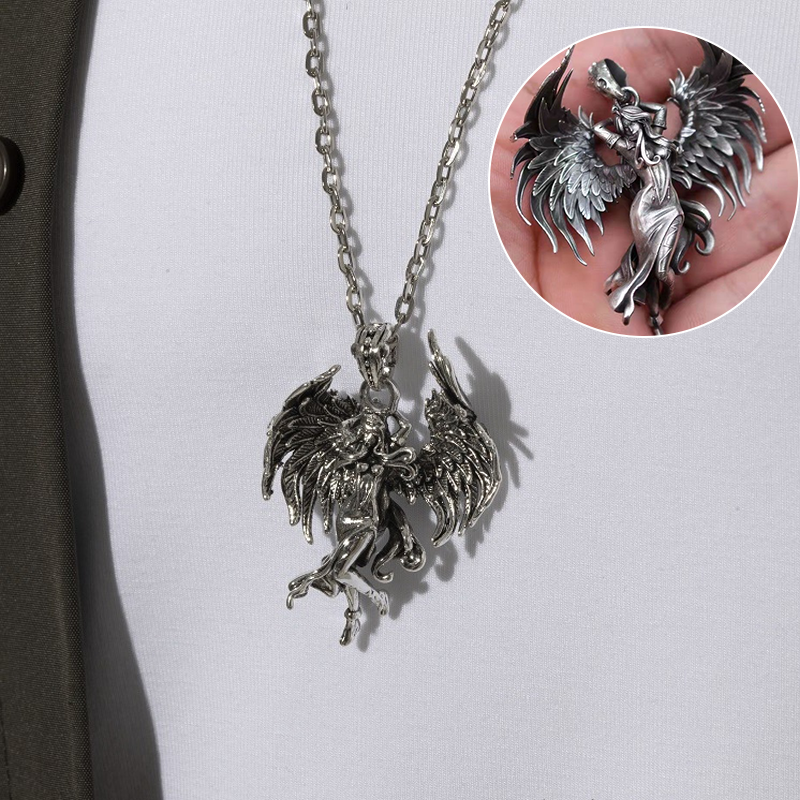 Avtoit | Sterling Silver Guardian Angel Pendant Necklace