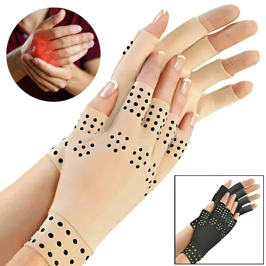 Avtoit | Fingerless Gloves for Arthritis & Pain Relief - Magnetic Compression for Improved Circulation and Reduced Swelling