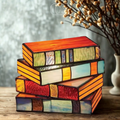 Avtoit | Wireless Mosaic Book Lamp – Tiffany Style Decorative Table Light for Reading & Ambience