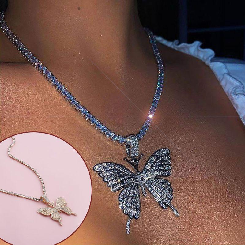 Avtoit | Crystal Pave Butterfly Pendant Necklace