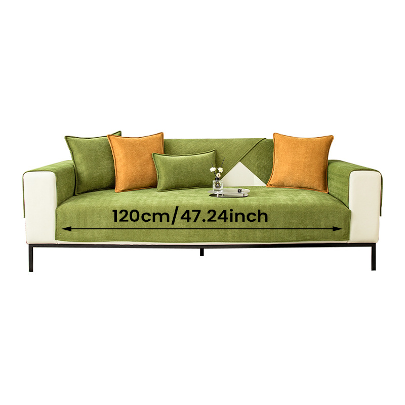 Avtoit | Wavy Check Chenille Fabric Furniture Protector Sofa Cover