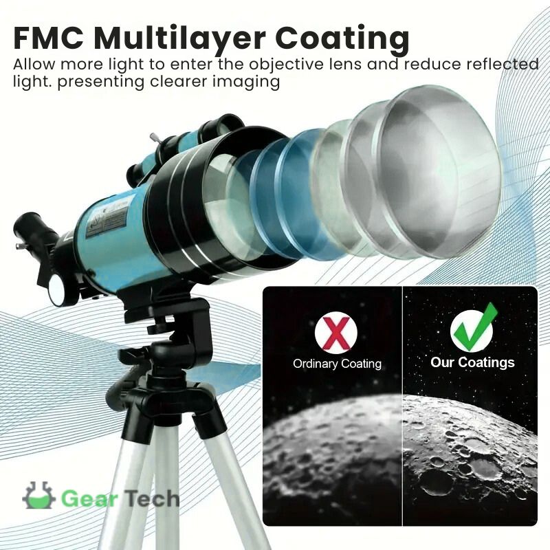 Avtoit | Professional Astronomical Telescope | 70mm Aperture, 300mm Focal Length & Easy Setup for Stargazing and Nature Exploration