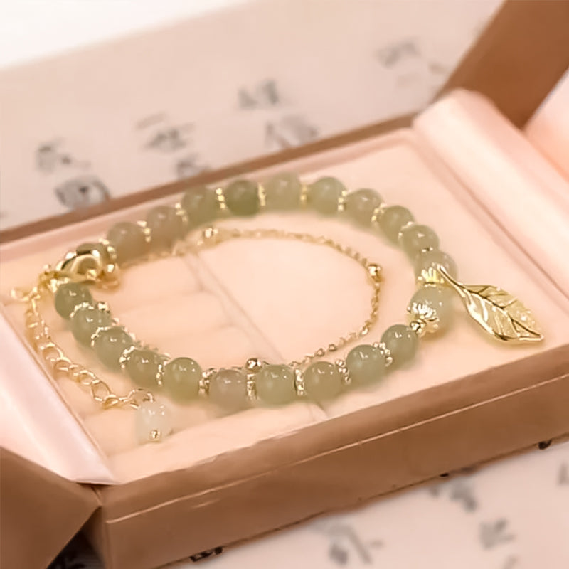 Avtoit | Hetian Jade Bracelet with Leaf